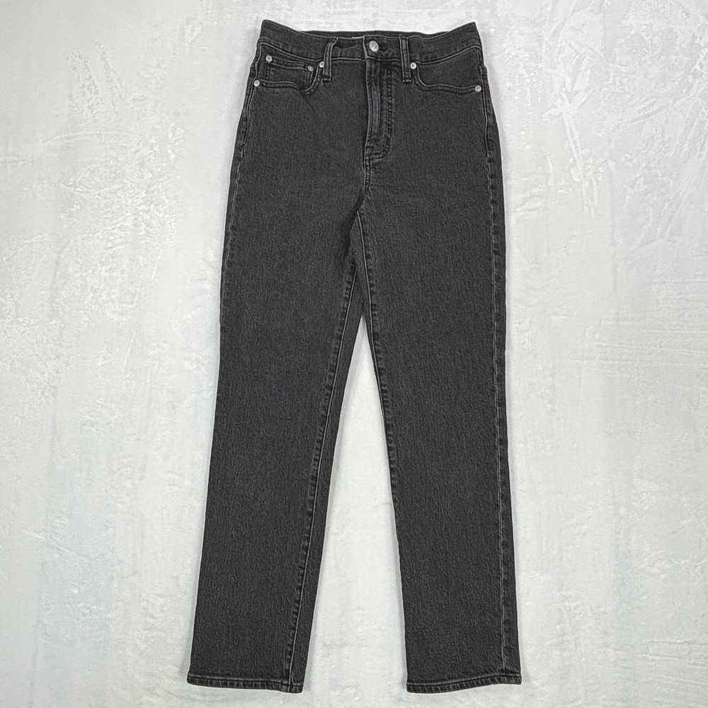 Madewell The Perfect Vintage Jean High Rise Straight Leg Lunar Black Size 25